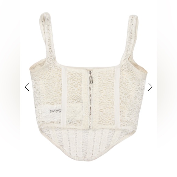 Dion Lee Cream Lace Crop Top XS - Picture 2 of 2